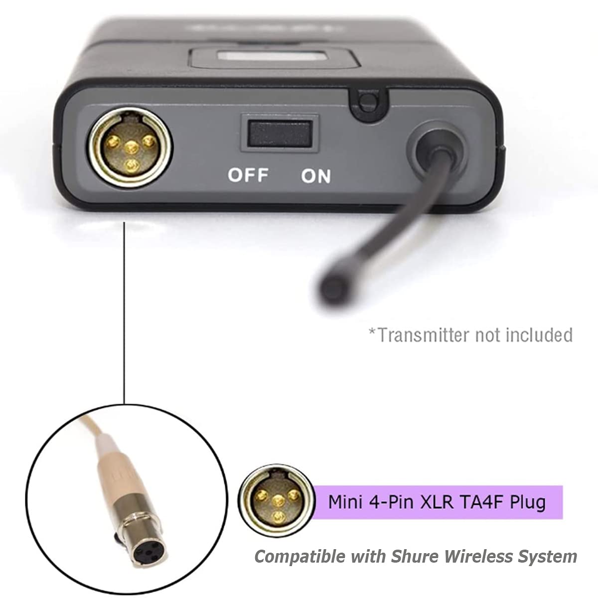 Haoin Headset Headworn Microphone Compatible with Shure Bodypack