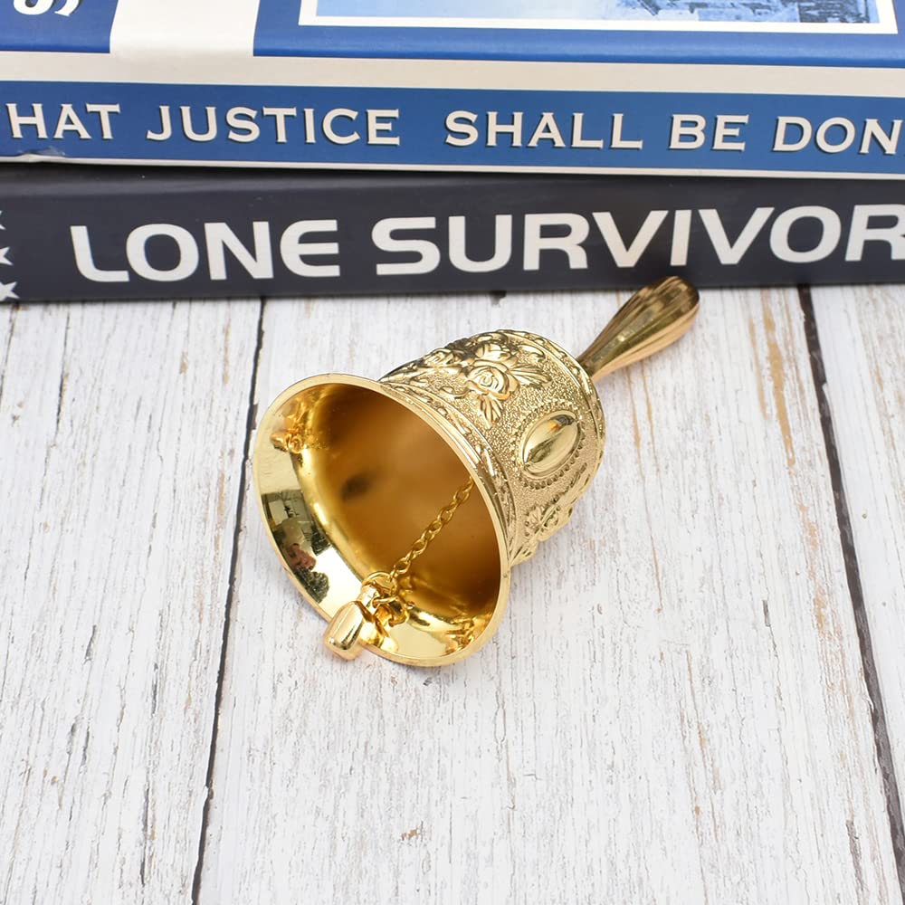 HOKPA Hand Bell, Gold Zinc Alloy, Wedding, Hanging Ornament for School, Restaurant, Bar, Church, Home Decoration