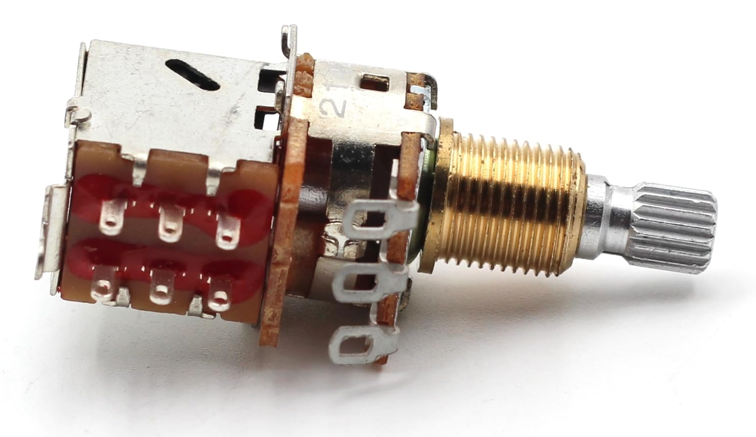 Bourns 250k Push Pull Potentiometer – Short Split Shaft, Audio Taper, DPDT, Low Friction Guitar Pot