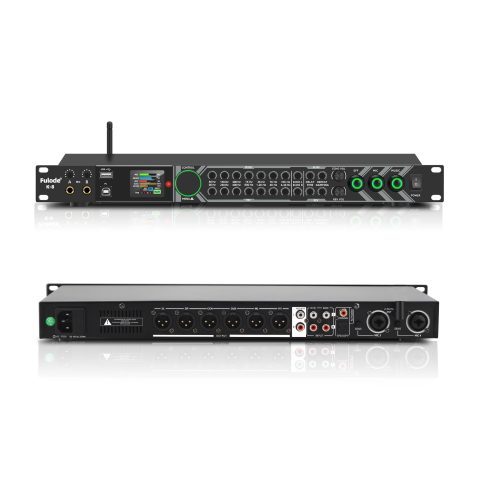 FULODE K-8 Professional KTV Digital Pre-stage Effector Anti-howling Audio Processor Echo USB MP3 Bluetooth Optical,with Remote Control,For Household Reverberator Karaoke,Stage,Church, Performance,Wedd