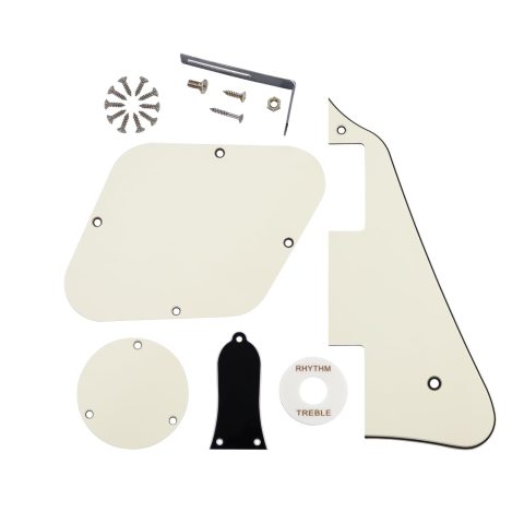 Phrilam Electric Guitar Pickguard Set for Gibson Les Paul, Ivory 3Ply