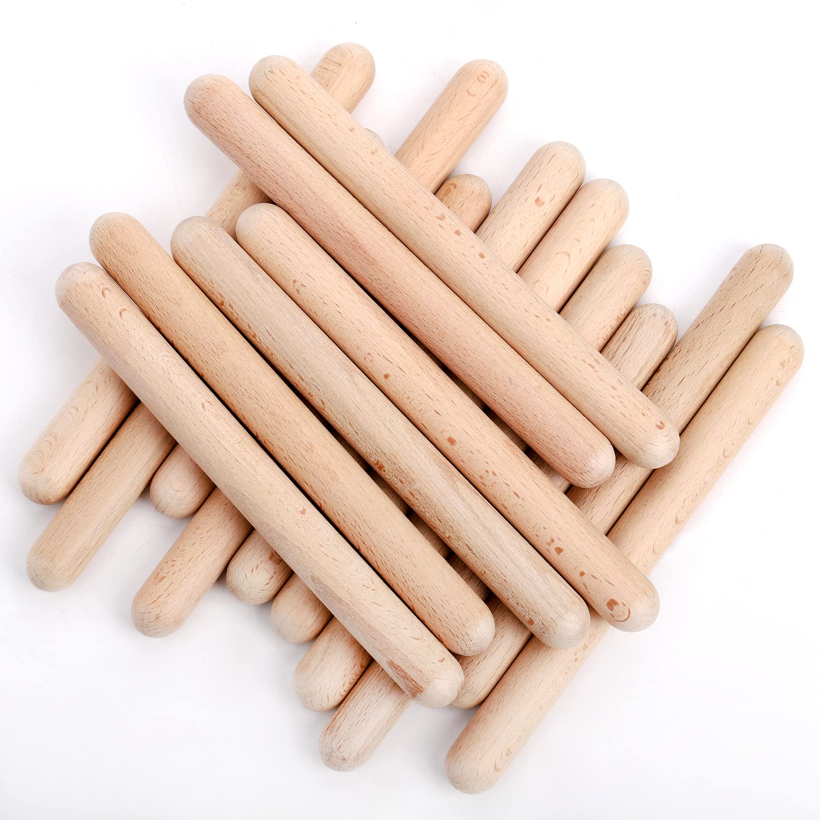 ZEAYEA 24 Pack Rhythm Sticks with 3 Carry Bag, 8 Inch Wood Claves Musical Percussion Instrument, Hardwood Musical Sticks for Music Parties
