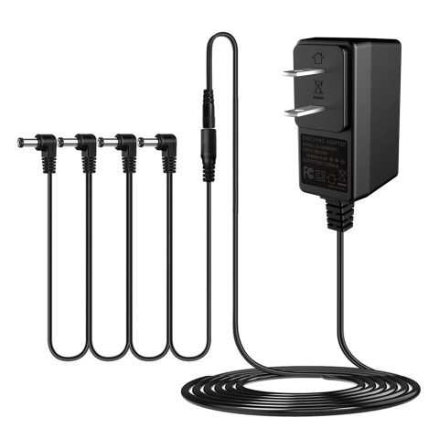 AITONE 9V DC Guitar Pedal Power Supply, 800mA Center-Negative Adapter with 4-Way Daisy Chain, 5.5 x 2.1mm Plug, 100-240V Input for Effects Pedals