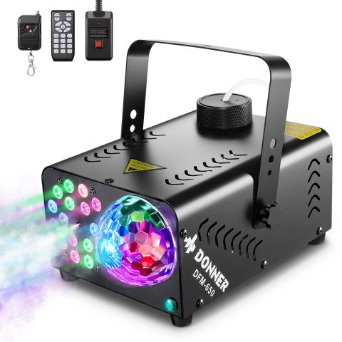 Fog Machine, Smoke Machine with Disco Ball Lights, 18 LED Beads & 13 Colors