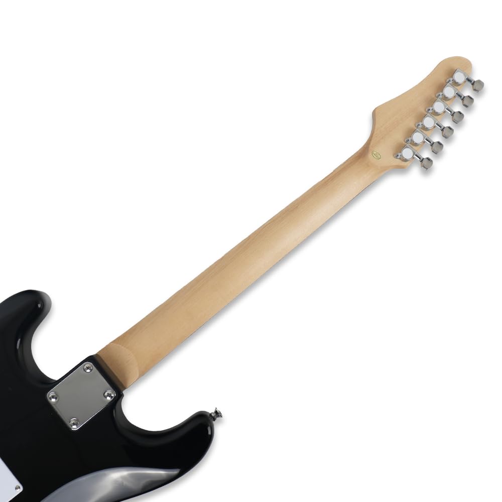 Digital Camouflage Black Full‑Size Beginner Kit Electric Guitar Set with 20W Amplifier Gig Bag Capo Extra Strings Strap Picks Noiseless Cable(ST.Camo Grey)