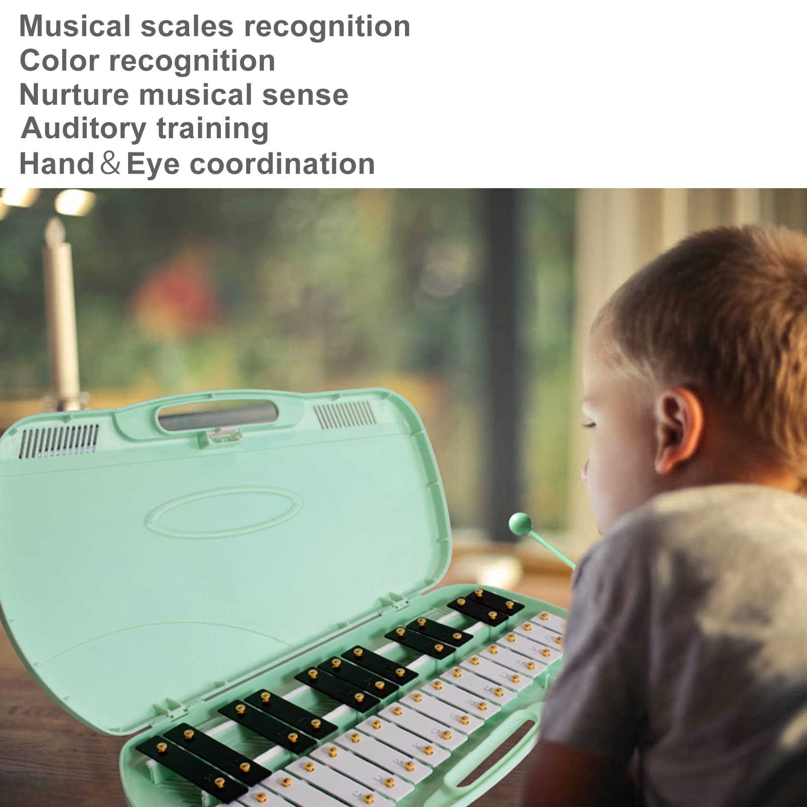 MUSICUBE 27 Keys Xylophone for Kids Adults Professional Glockenspiel Instrument with 2 Mallets & 11 Music Sheets Educational & Preschool Learning Musical Toys for Toddler Boys Girls Aged 3+(G5-A7)