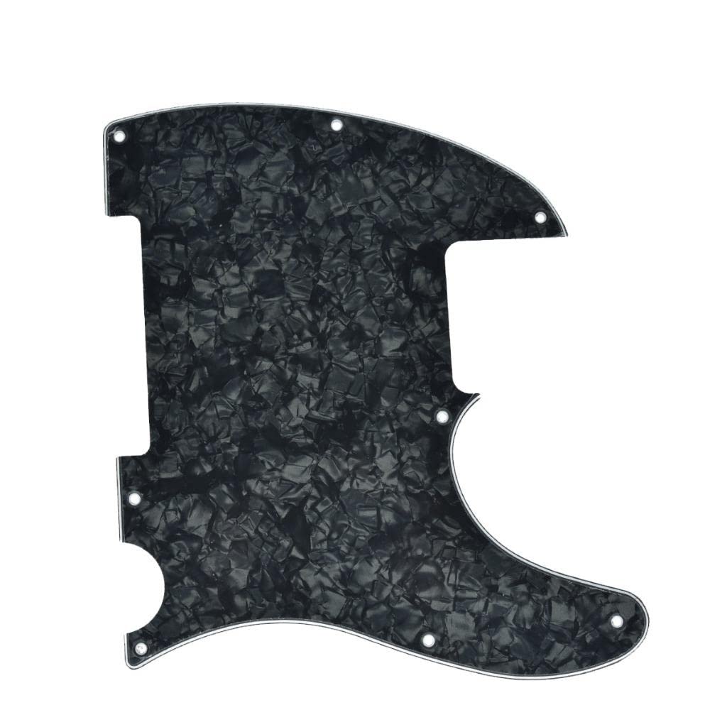 KAISH 8 Hole Tele Blank Guitar Pickguard Tele Pick Guard Scratch Plate for Telecaster Esquire Black Pearl