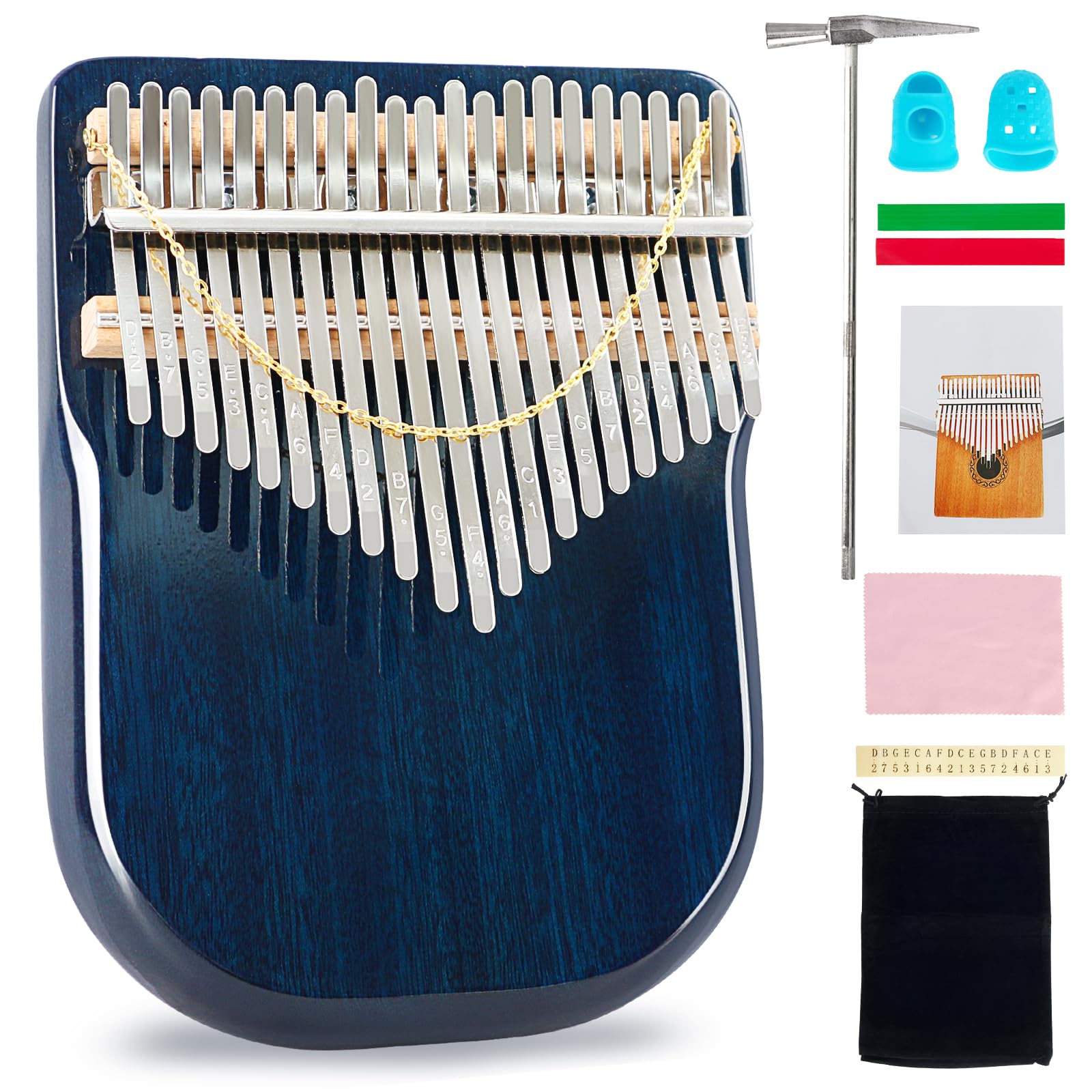 EASTROCK 21 key Karimba Sapele solid wood Flat-board Thumb Piano Portable