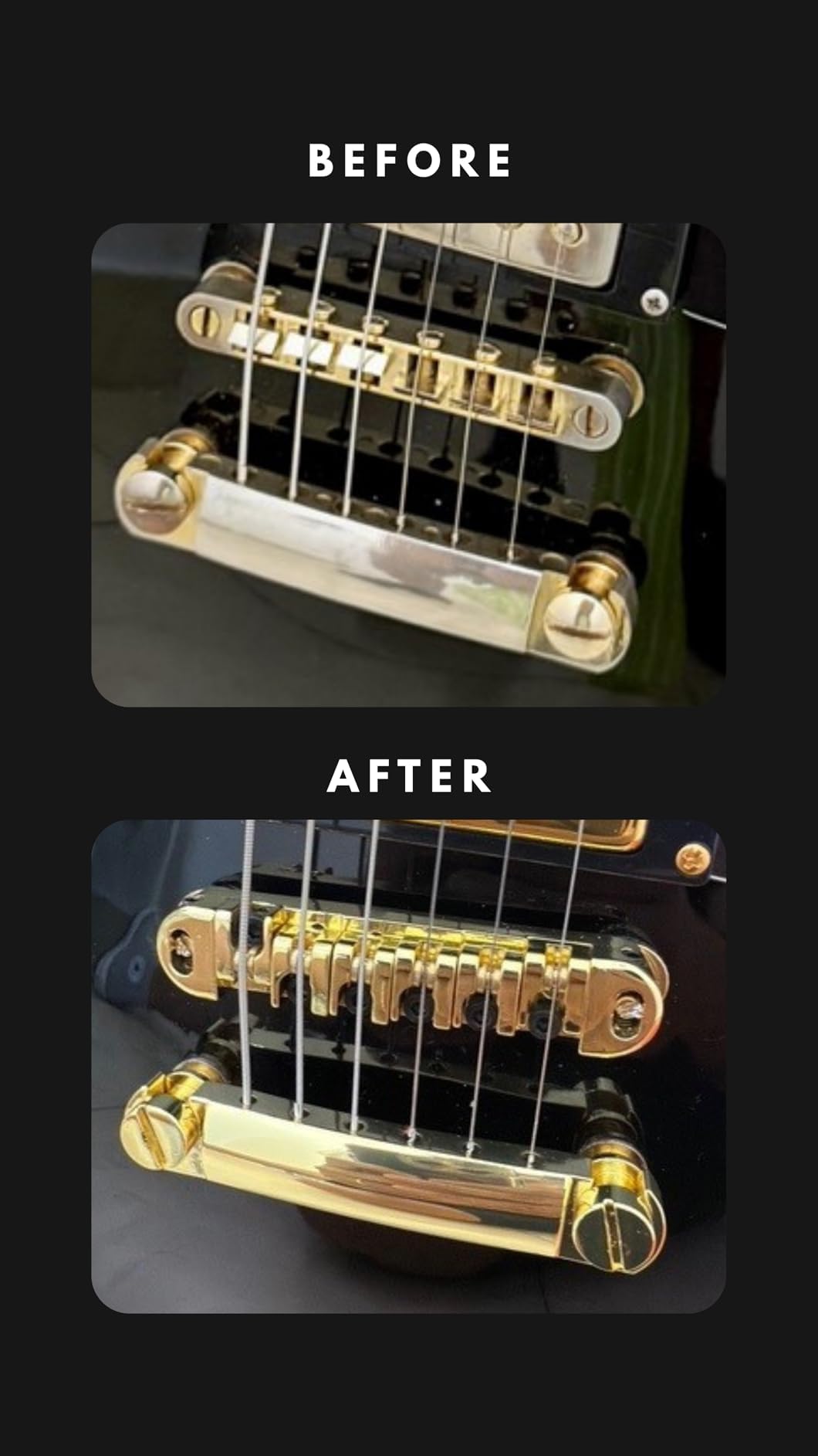 JD.Moon Roller Saddle Bridge ABR-1 Tune-o-matic Bridge Tailpiece Bridge For Les Paul Guitar (Gold)