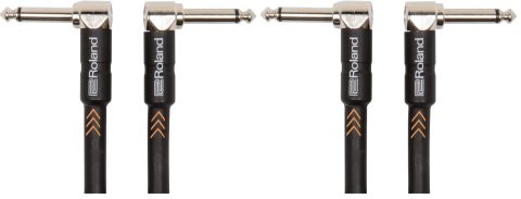 Roland Black Series Instrument Cable, Angled/Angled 1/4-Inch Jack, 3-Feet (Pack of 2)