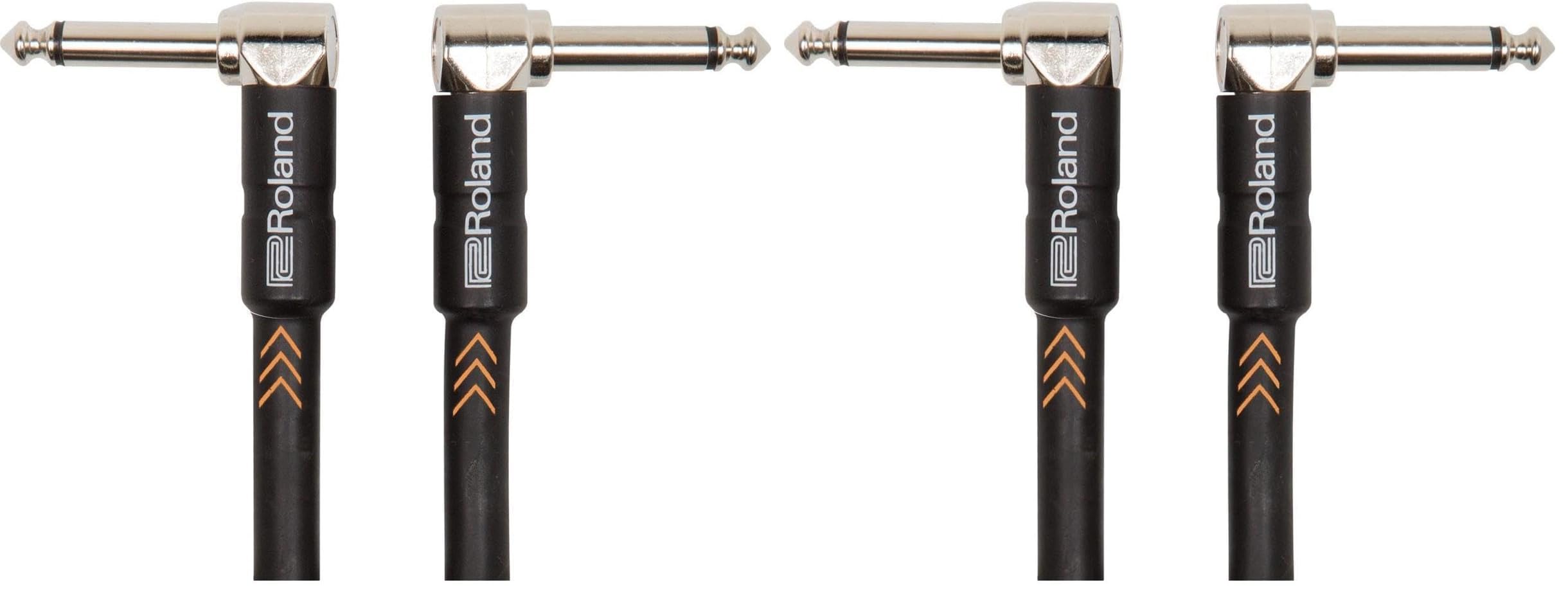 Roland Black Series Instrument Cable, Angled/Angled 1/4-Inch Jack, 3-Feet (Pack of 2)