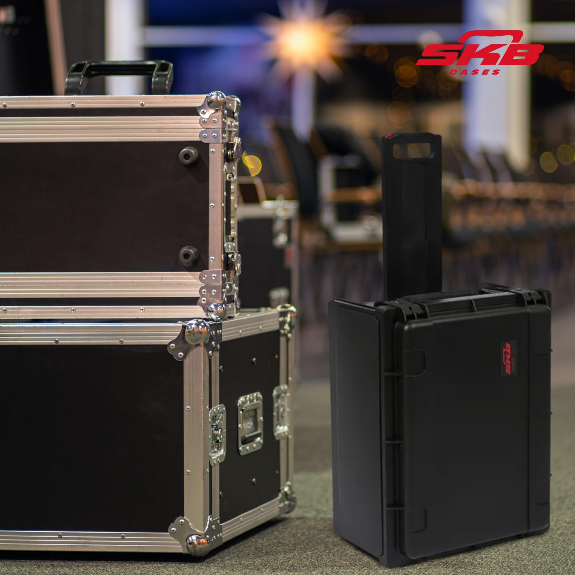 SKB 4U Studio Flyer Rack Case with TSA Locks & Wheels, Injection Molded