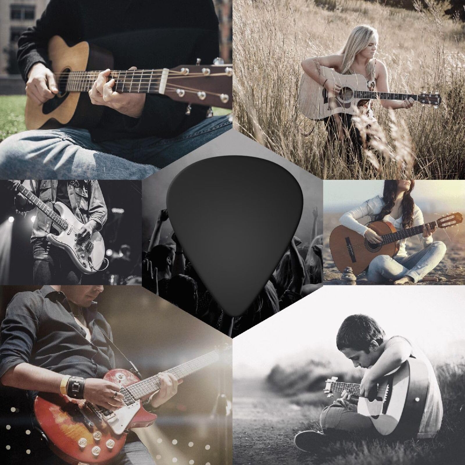PLKIUYT 6-Pack Customized Guitar Picks Personalized Guitar Accessories Two Sides Printing with Your Name Text Picture Guitar Pick for Men and Women, DarkRed, 0.71mm