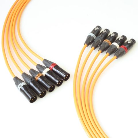 BJC Star Quad XLR Cables, Canare L-4E6S with Neutrik BXX-Series XLRs (Five-Channel Set, Orange, 6 Foot)