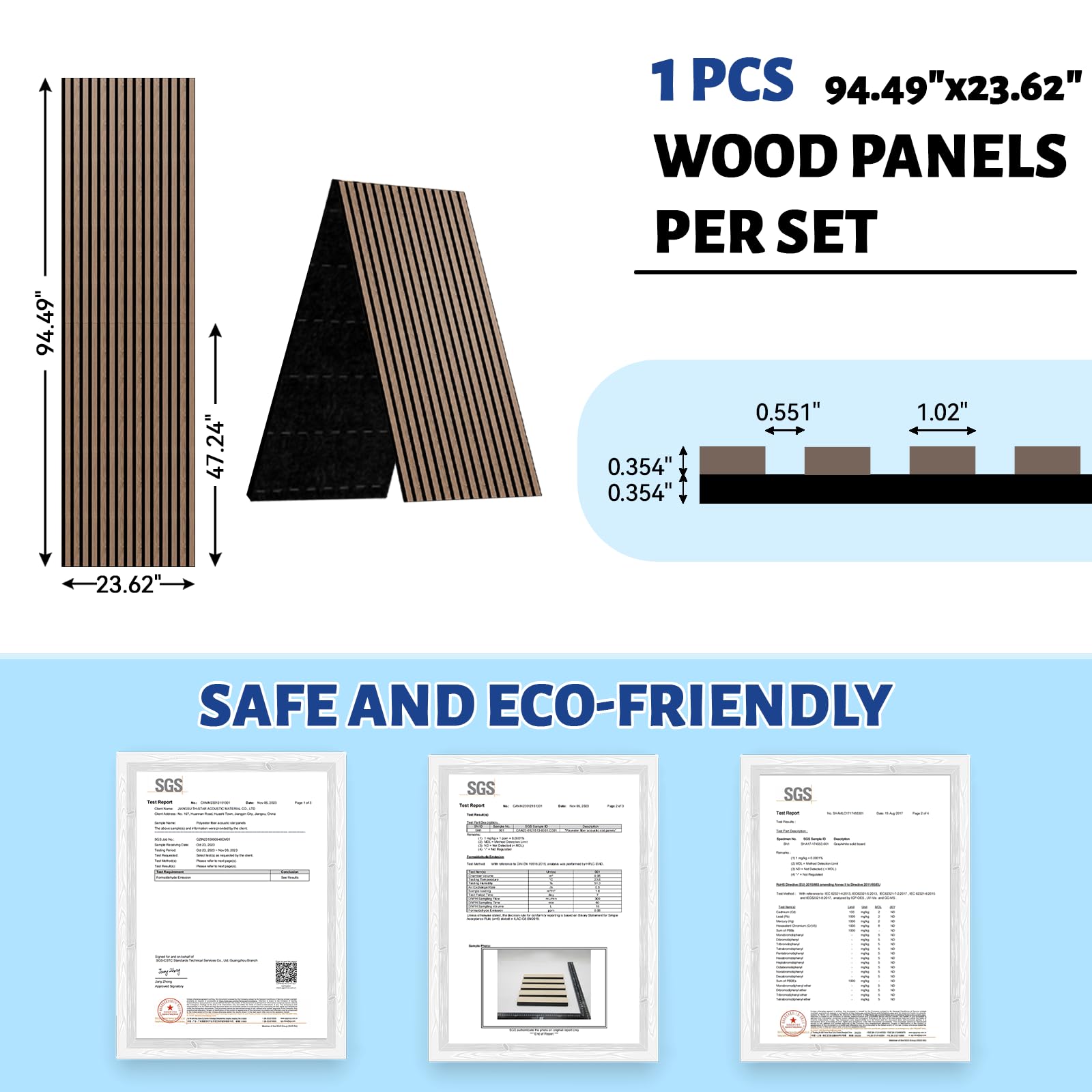 AKK-Star Wood Slat Acoustic Panels,Foldable 3D Textured Noise Reduction Wall Panels – Soundproof for Living Room, Studio, Office, 16# Oiled Oak(1 Pack, 94.4″x23.6″x0.7″, 15.5ft²)