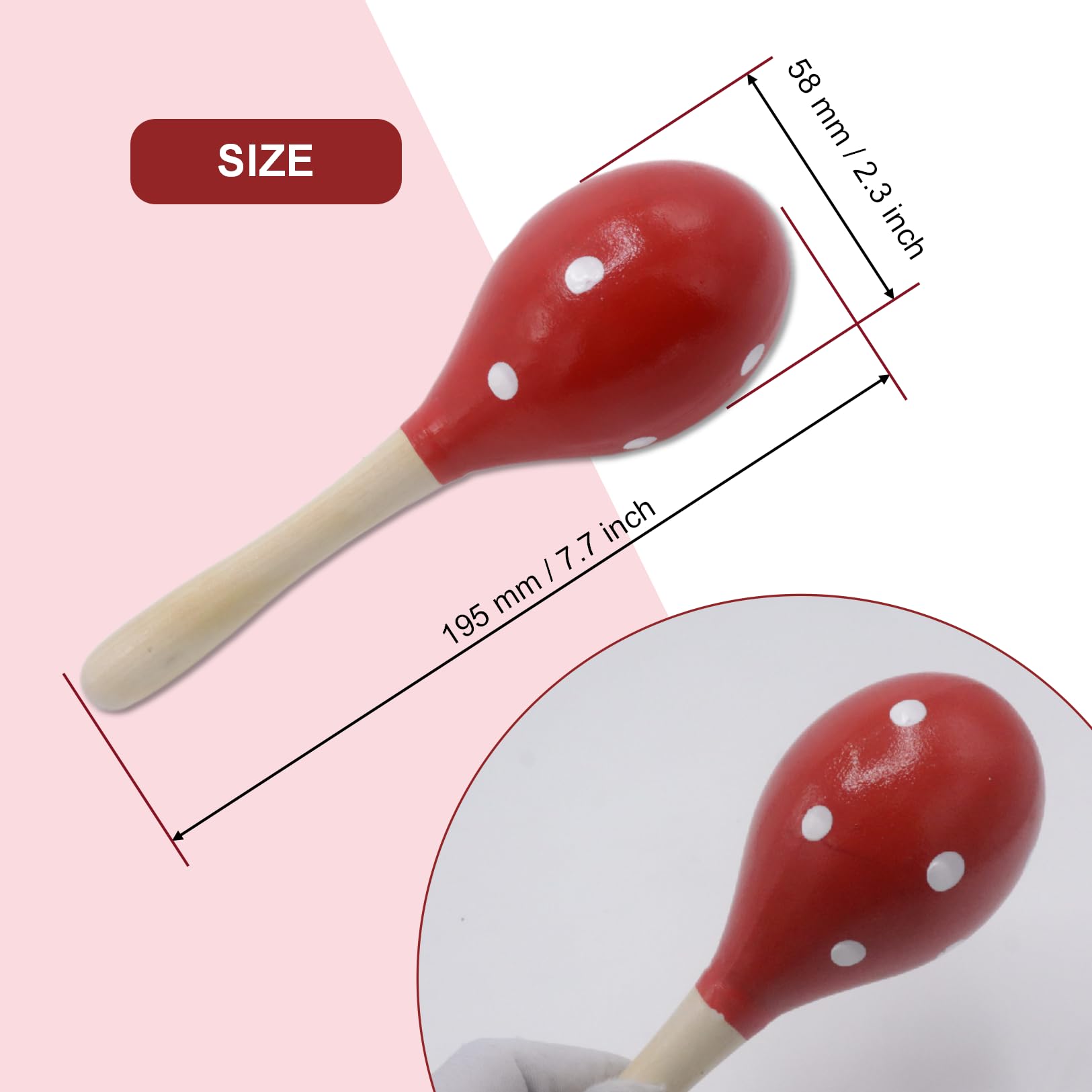 Cheerock 2-Pack Wooden Maracas Set for Rhythm and Latin Percussion