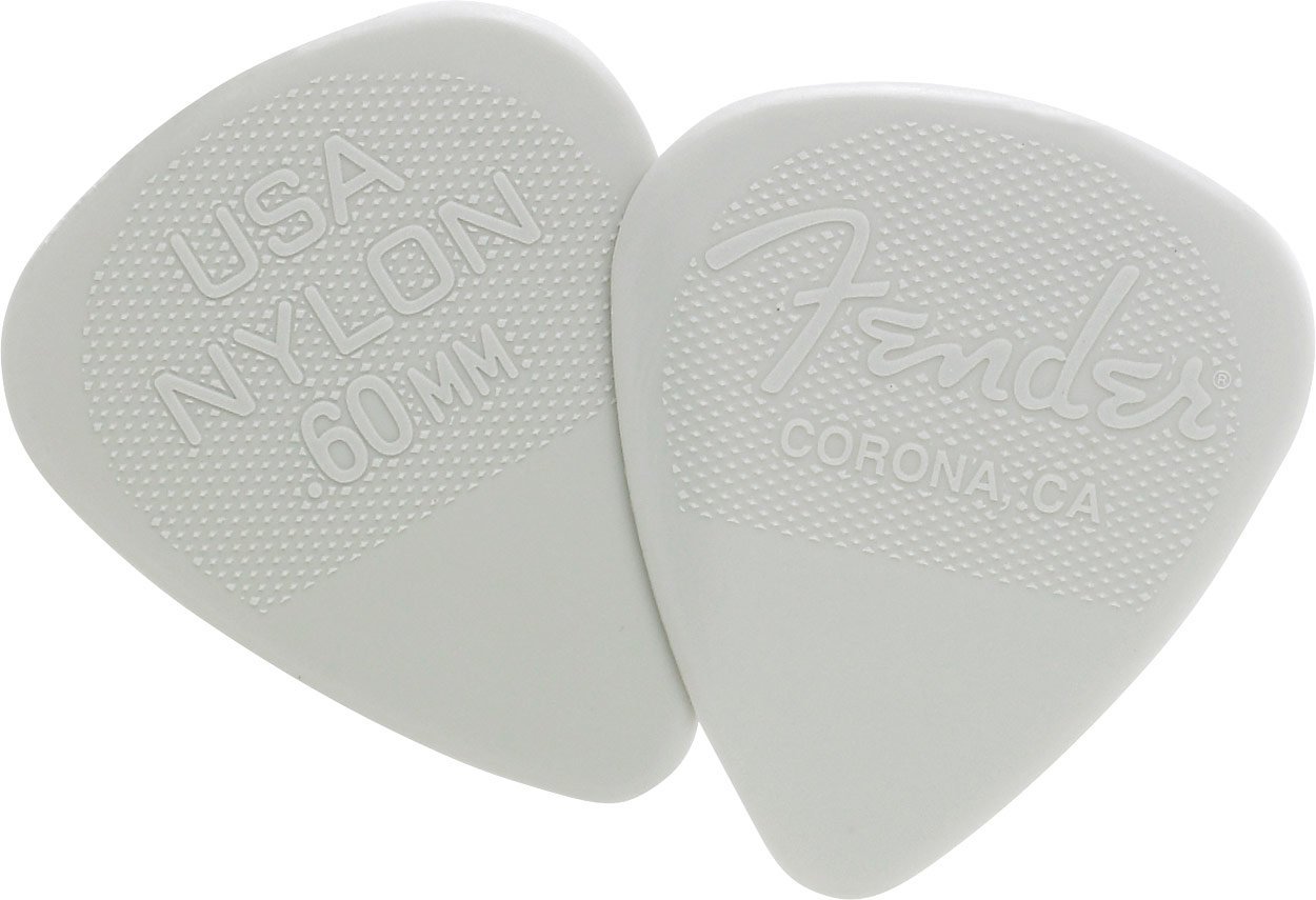 Fender 0986351750 Nylon Guitar Picks 351 Shape, Guitar Accessories, White, 0.60mm, 12-Pack