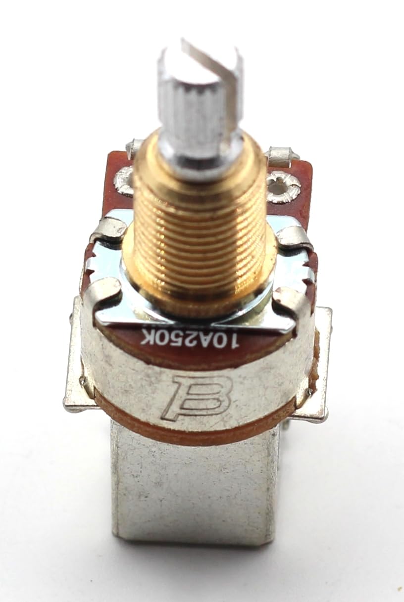 Bourns 250k Push Pull Potentiometer – Short Split Shaft, Audio Taper, DPDT, Low Friction Guitar Pot
