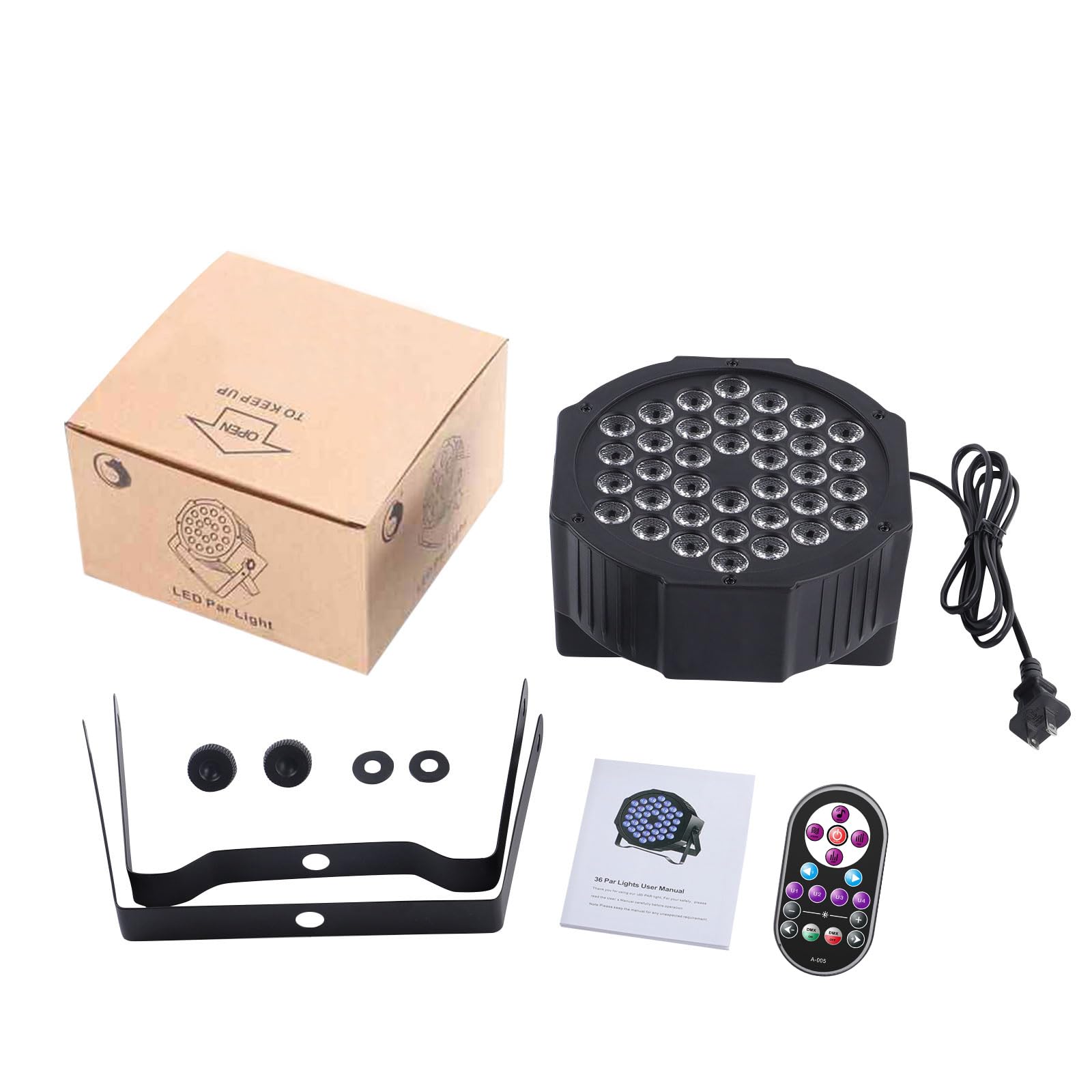 U`King Black Lights UV 36 LED Blacklight Glow in The Dark Black Light DMX Sound Activated Portable Stage Lights for Parties Birthday Wedding DJ Stage (8 Packs)