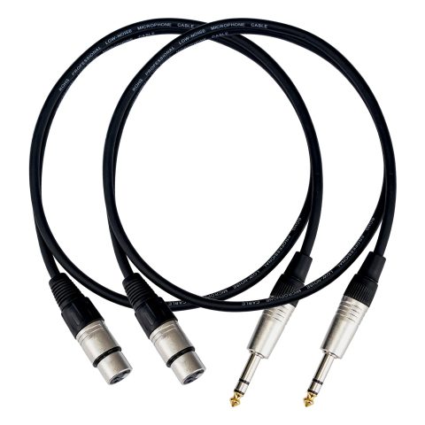 XLR Female to 1/4 inch 6.35mm TS Mone Jack Unbalanced Cable 3.3FT 2Pack