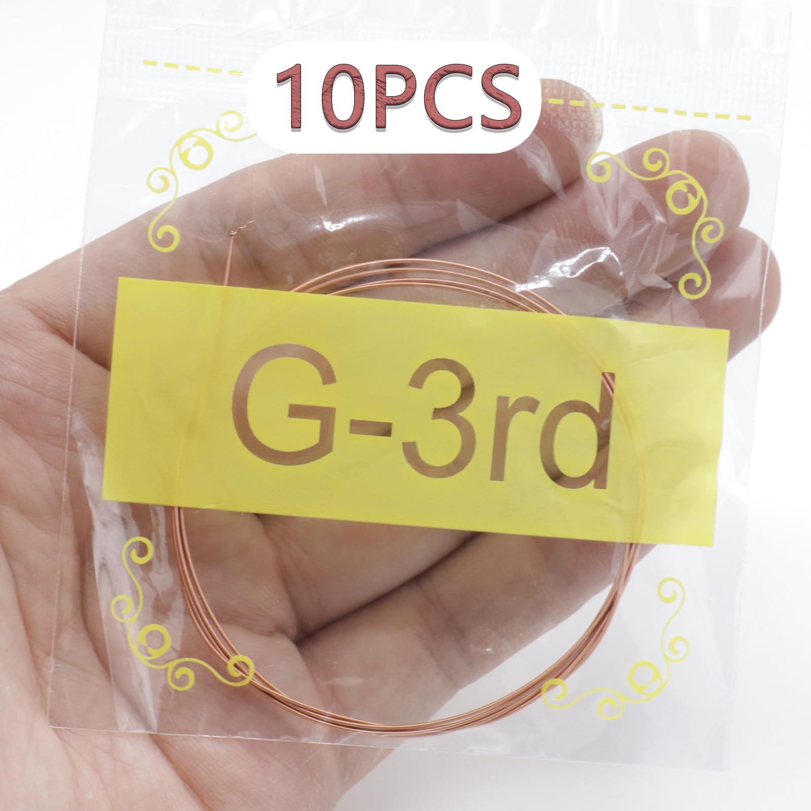 Cheerock 10-Pack G Single Strings Light Tension for Acoustic Guitar