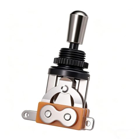 Les Paul Switch 3-Way Toggle Switch with Brass Tip Knob Caps Easy Install for Electric Guitars(Black tip)