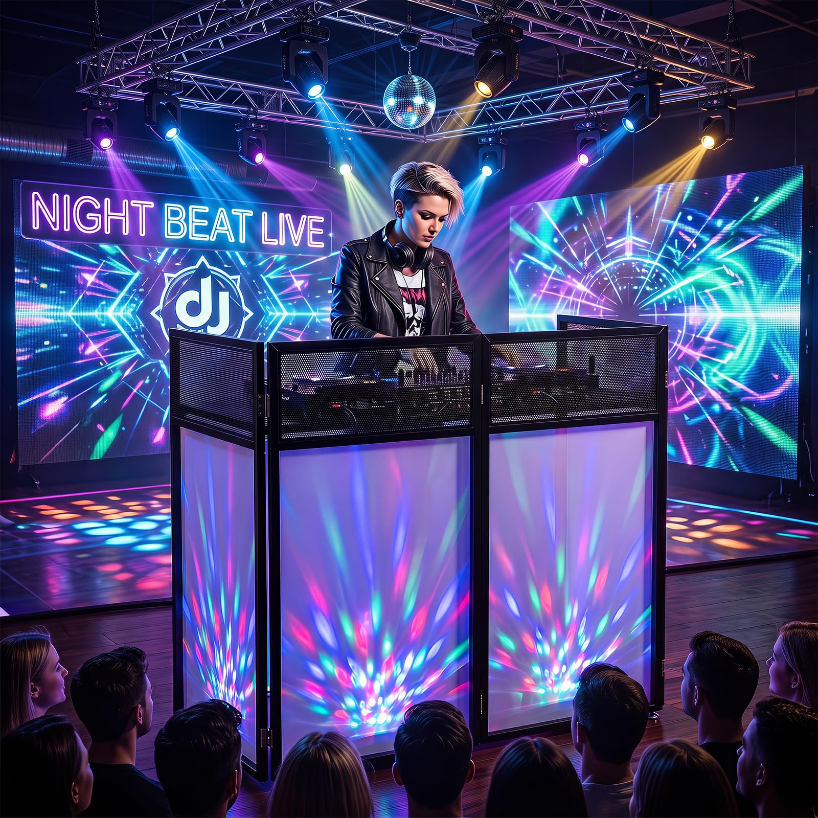 Goplus Portable DJ Facade Booth with Scrims & Carrying Bag (Standard)