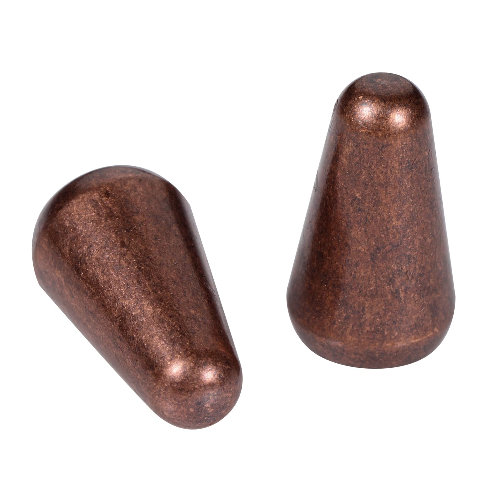 2pcs Guitar 5 Way Pickup Switch Tip Red Copper Metal Switch Cap Switch Knob for Strat Tele Guitar Part(Red Copper)