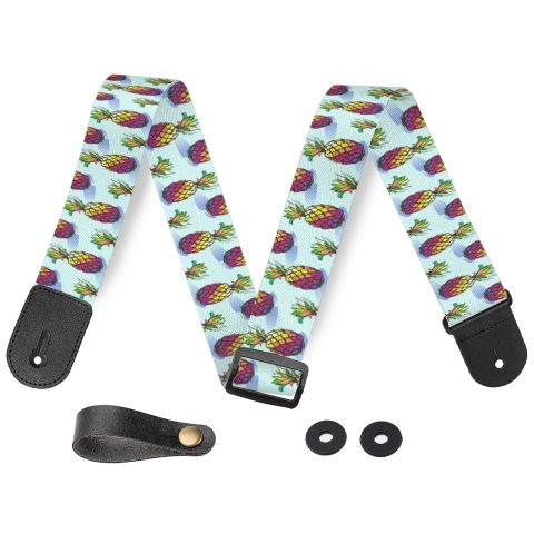 HSIAHOU Guitar Strap Electric Guitar Straps Personalized Guitar Strap rainbow Strap (Pineapple, One Size)