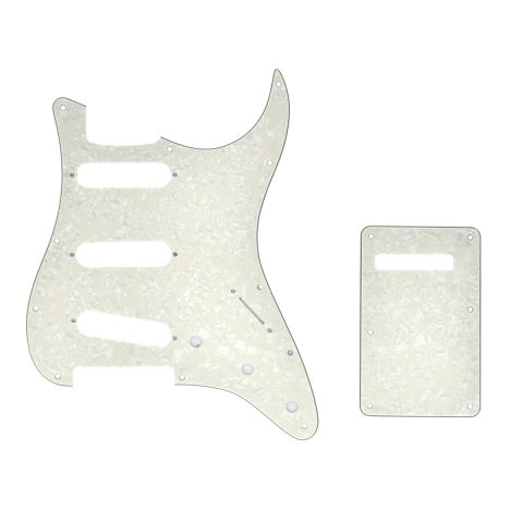 Dopro 11 Hole Strat SSS Pickguard ST Back Plate Trem Cover fits USA/Mexican Fender Strat Aged Pearl