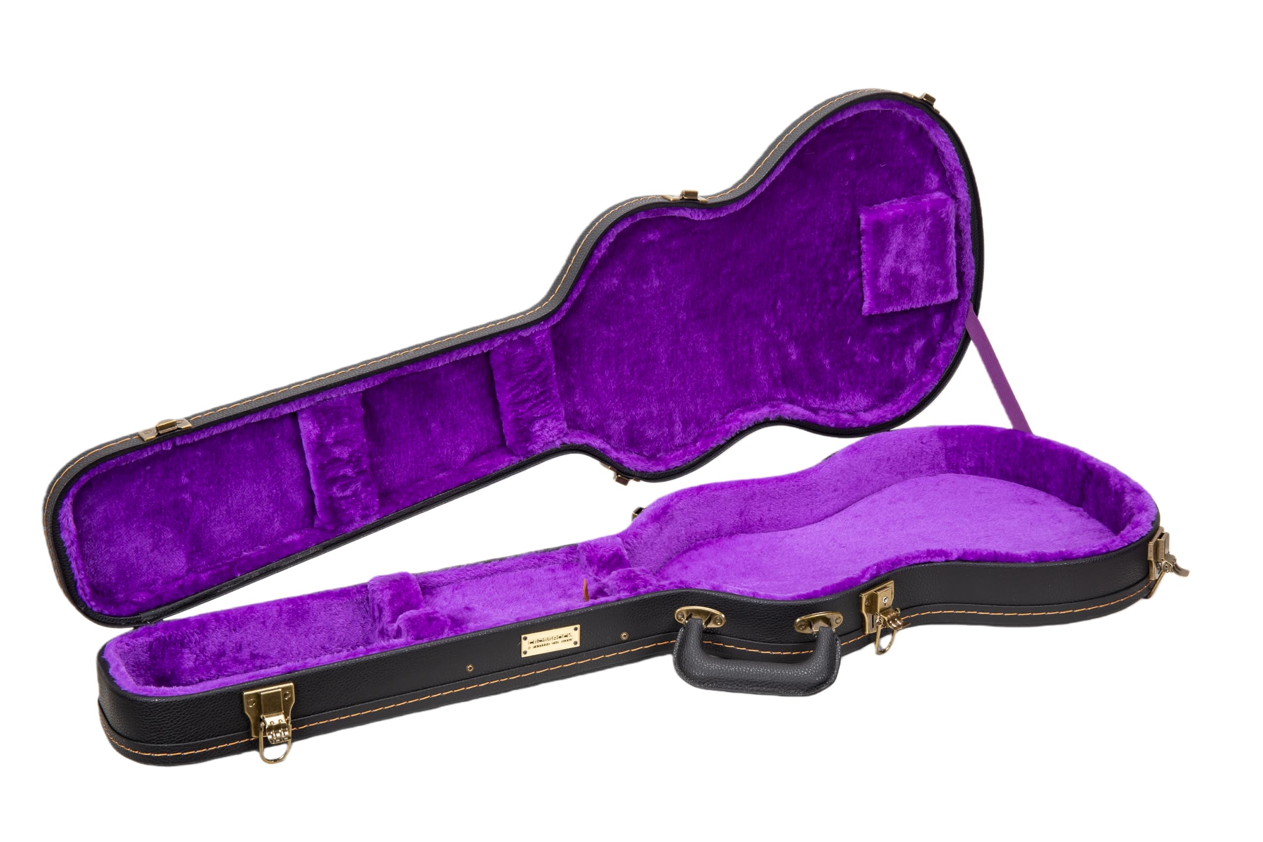 Crossrock PRS SE Standard solid body Guitar Case -Vintage Hardware, Sponge Lining, Metal Feet, Storage Space-Black (CRW520PRSEBK)