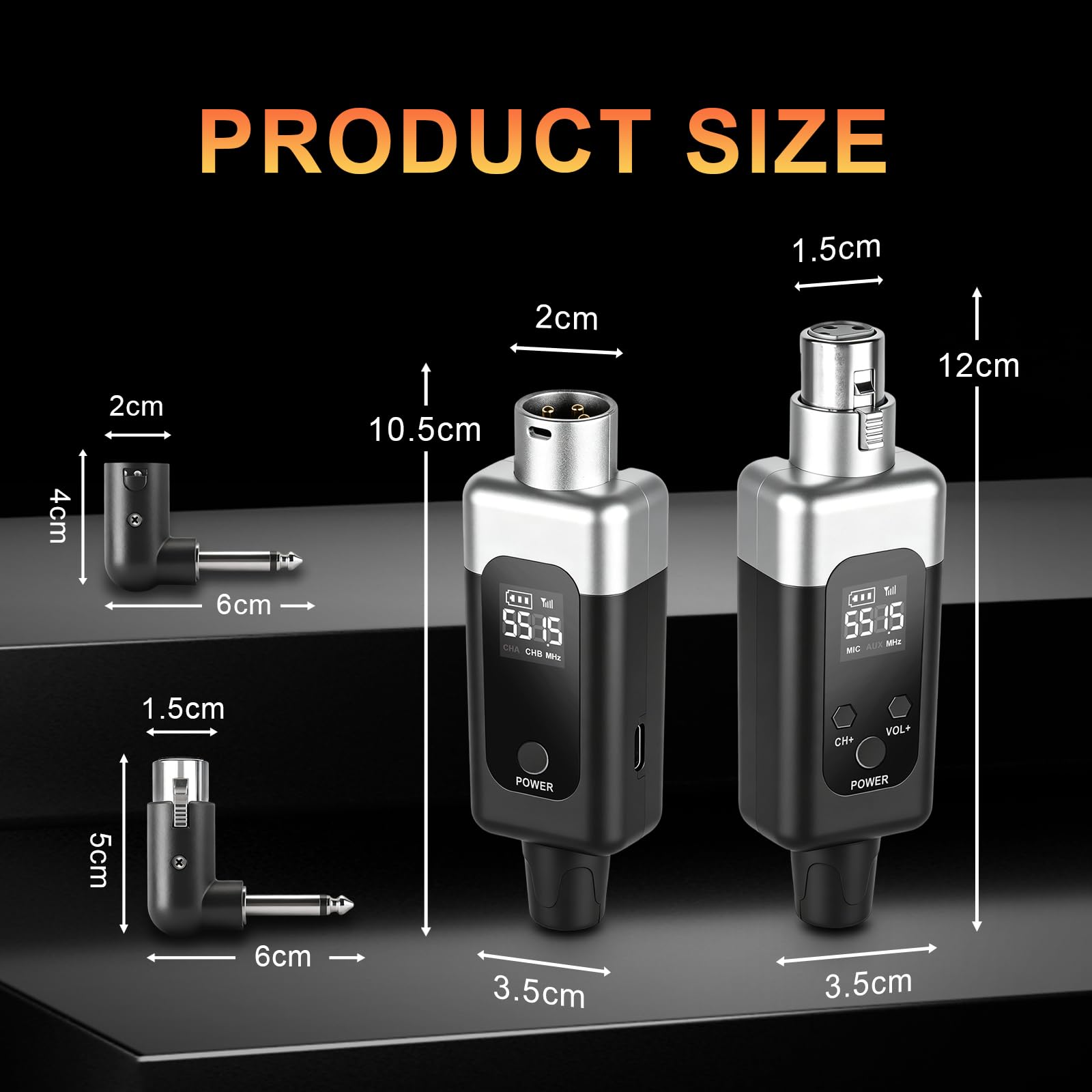 Nexilunual Wireless XLR Transmitter and Receiver for Dynamic Mic, 164ft