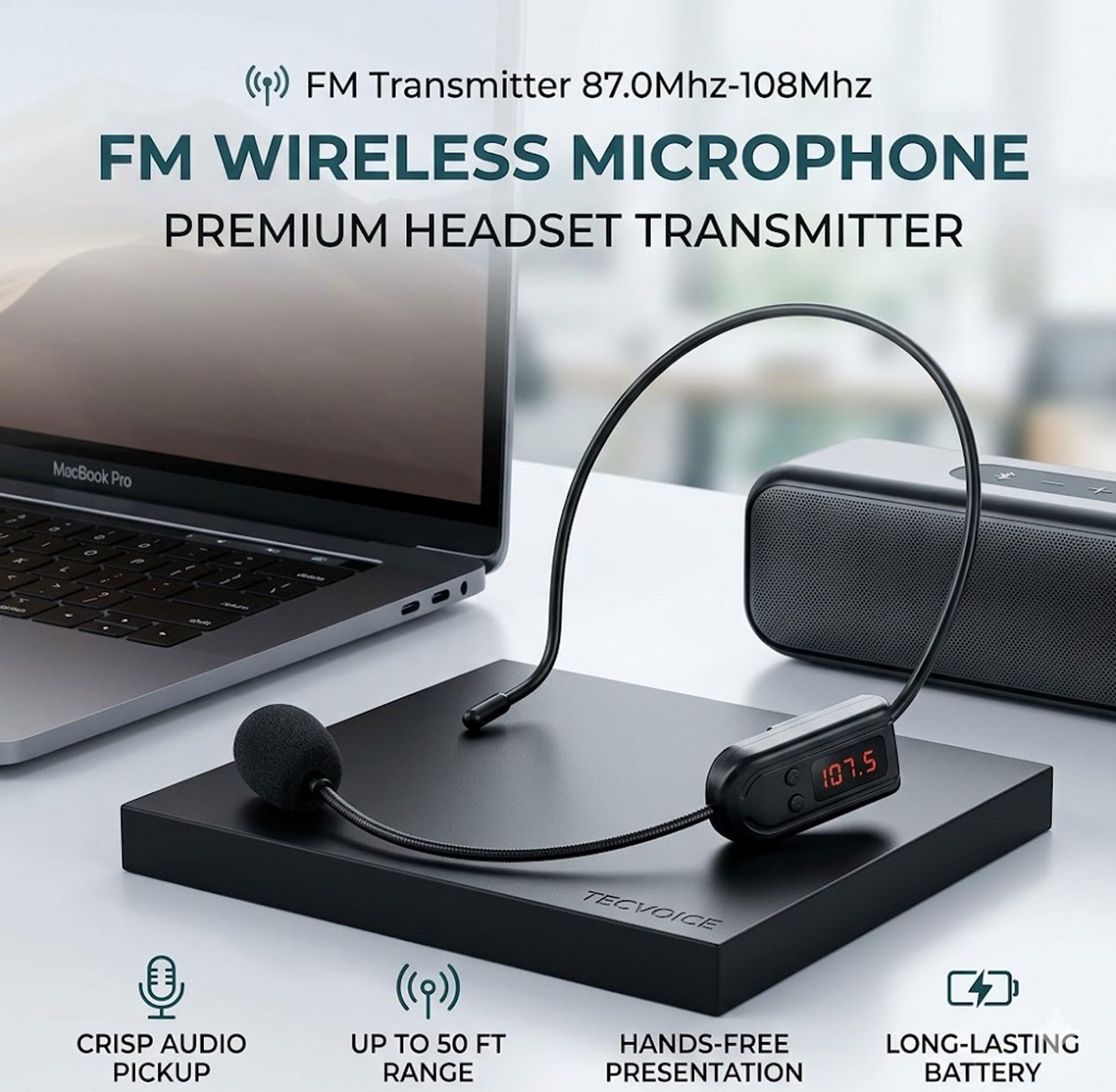 TiKeDa Wireless FM Condenser Microphone Headset