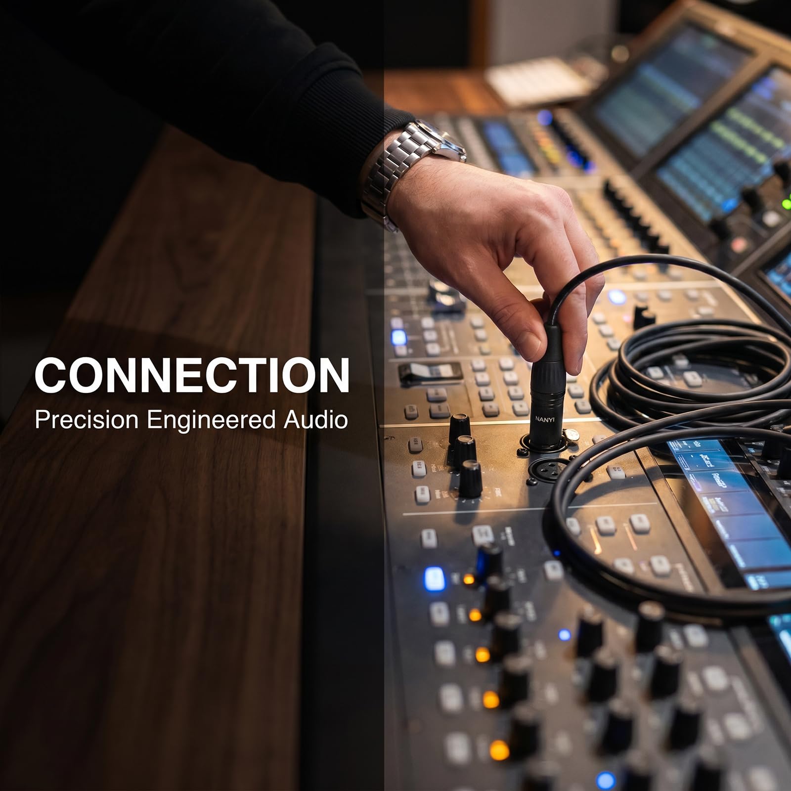 NANYI XLR Male to Female Microphone Cable, 3-Pin, DMX Patch Cord, 16ft