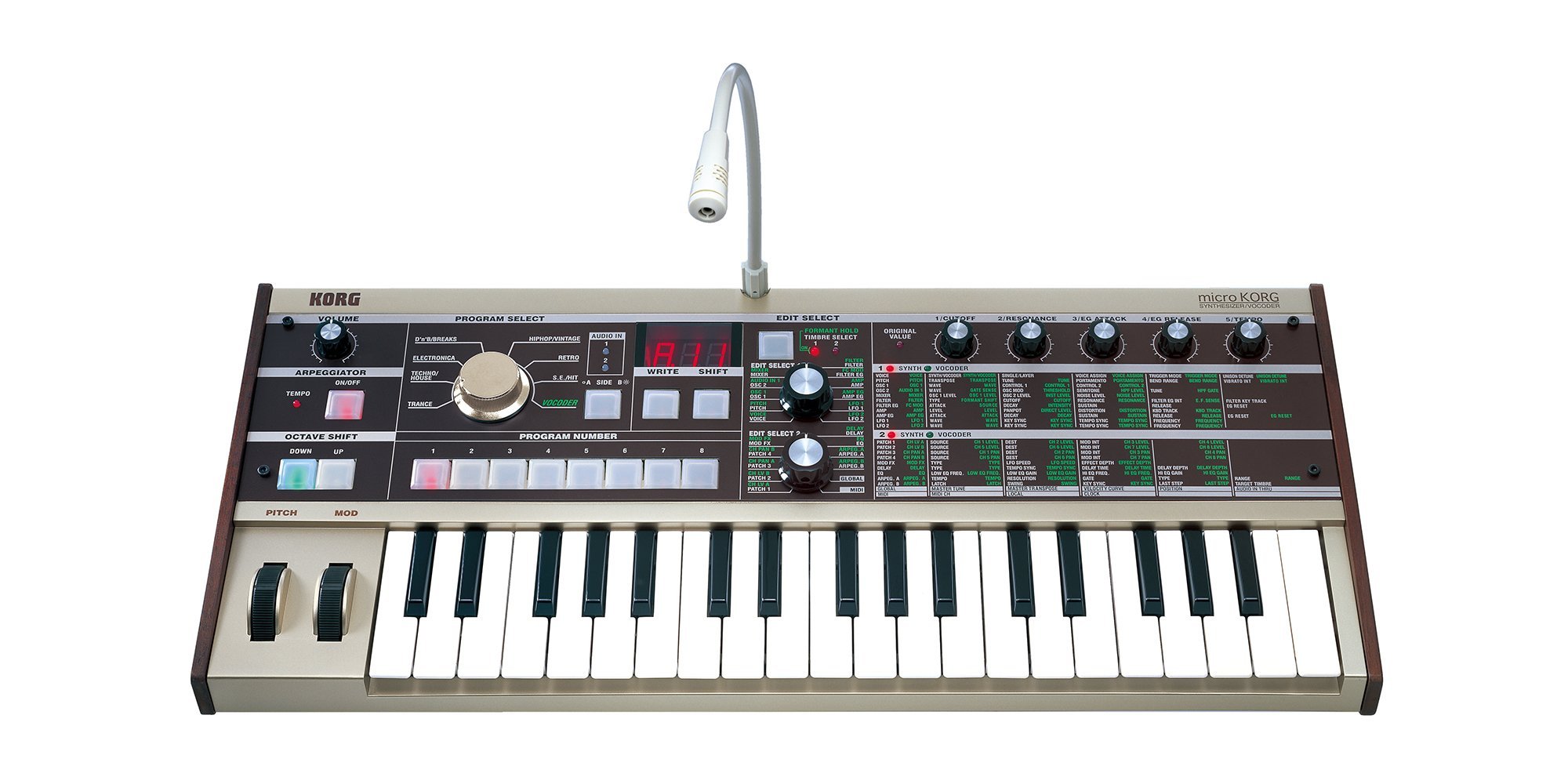 Korg microKORG Compact Analog Modeling Synthesizer w/ Vocoder Mini Mic