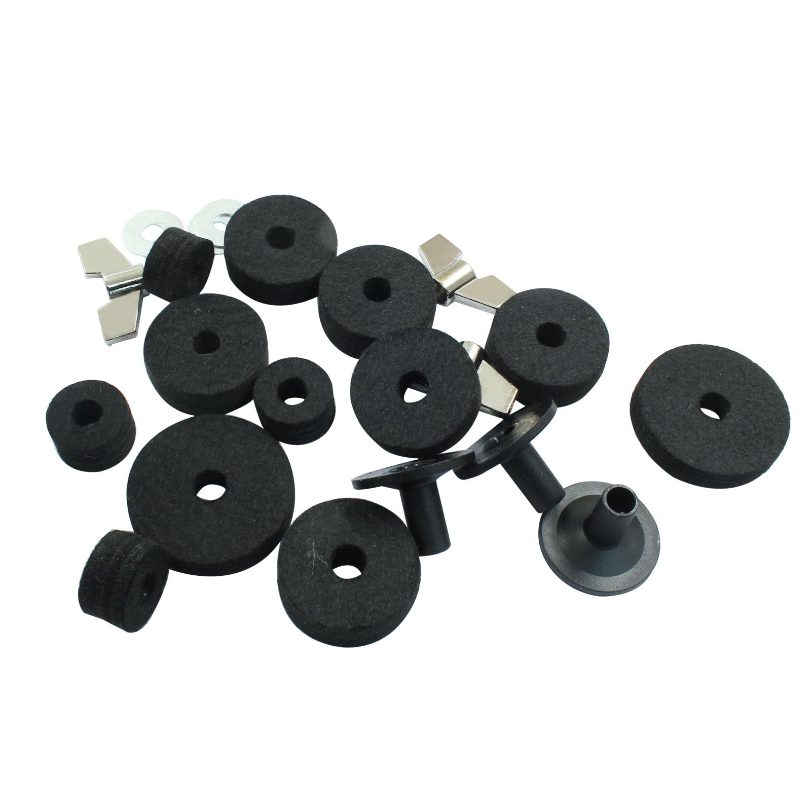 Piutouyar 18 Pcs Black Cymbal Replacement Accessories Set