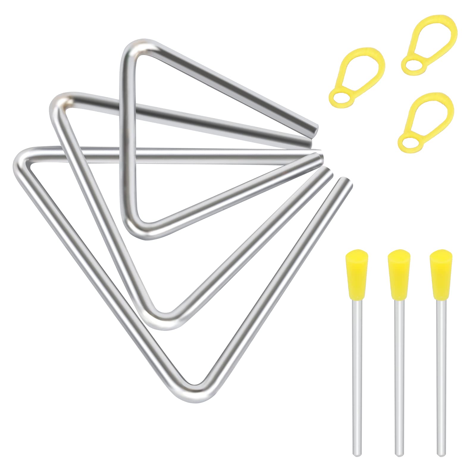 EASTROCK Triangle Instrument Set 3 Packs 4 5 6 Inch with Striker