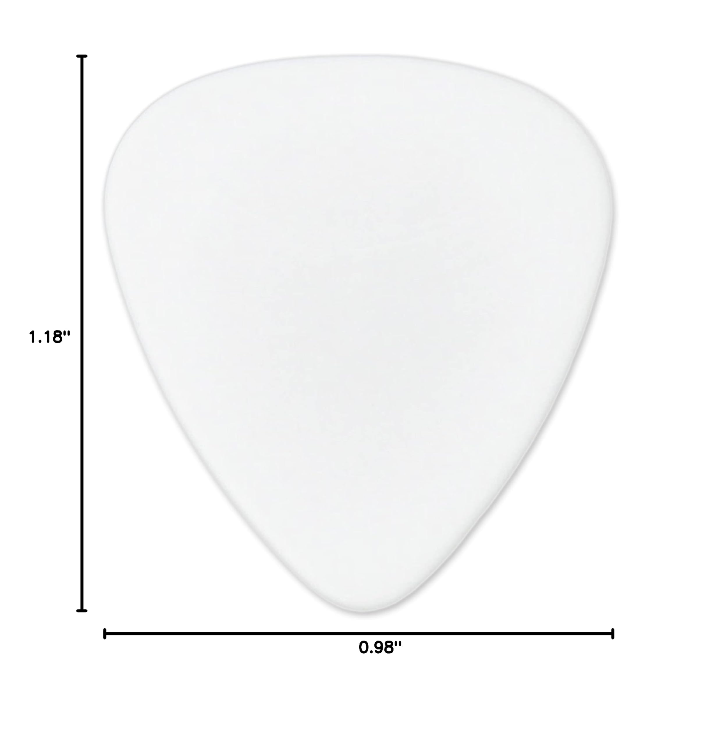 Exotic Plectrums ABS Plastic White Guitar Or Bass Pick – 351 Shape – 3 Pack