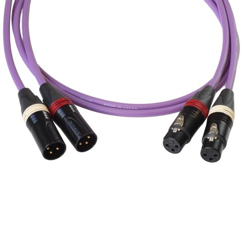 BJC Star Quad XLR Cables, Canare L-4E6S with Neutrik BXX-Series XLRs (Stereo Pair, Purple, 3 Foot)