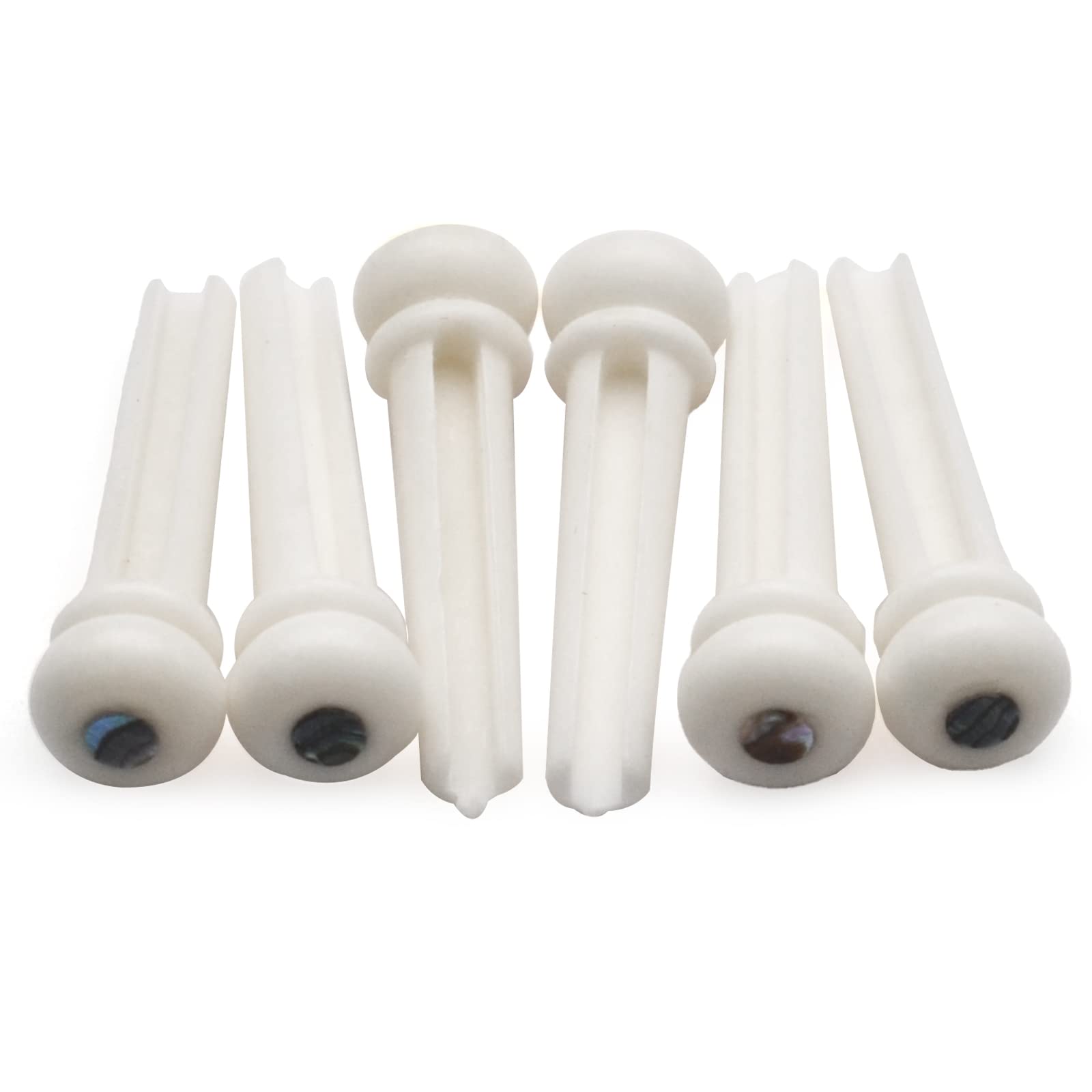 MAXCHEER Guitar 6Pcs Acoustic Guitar Bridge Bone Pins with Pearl Shell Dot Guitar Pressure String Nails Pin Guitar Parts