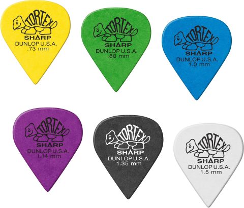 Dunlop Tortex Sharp Guitar Picks Sample Variety Mix Pack (2 of each gauge) 12/Player’s Pack