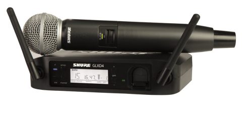 Shure GLXD24/SM58 Microphone System with GLXD4 Receiver and GLXD2 Handheld Transmitter with SM58 Vocal Mic Capsule