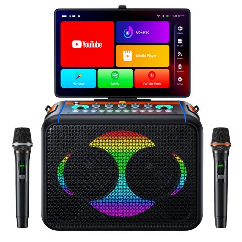 Karaoke Machine with Lyric Display, 14.1 Inch Touch Screen