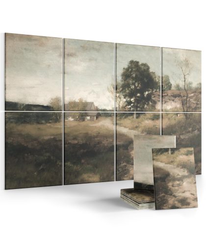 Wall Art Acoustic Panels,47”X31”Sound Absorbing Panels-8-Pack with 50 Adhesive Tabs, Decorative Sound Absorbing Panels for Living Room and Recording Studio, Offices-Arkville Landscape