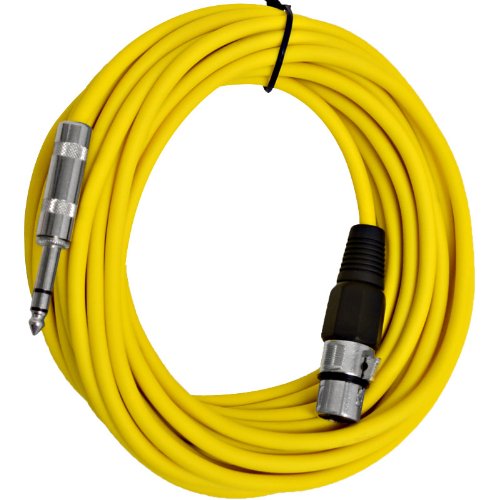 Seismic Audio – SATRXL-F25Yellow – 25 Foot Yellow XLR Female to 1/4 Inch TRS Patch Cable Snake Cords – Balanced