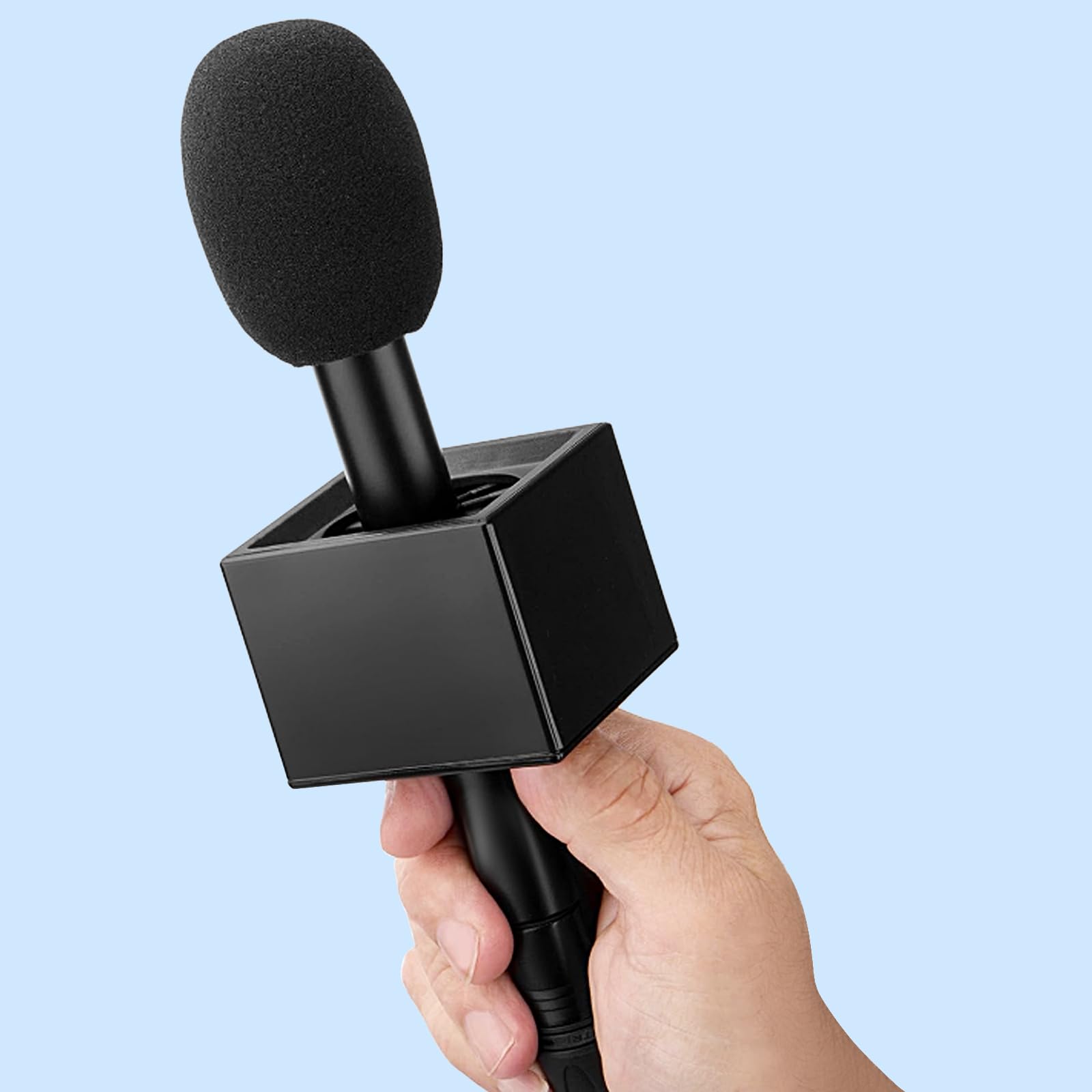 Waziaqoc Microphone Flag Station, Square Cube ABS, Black