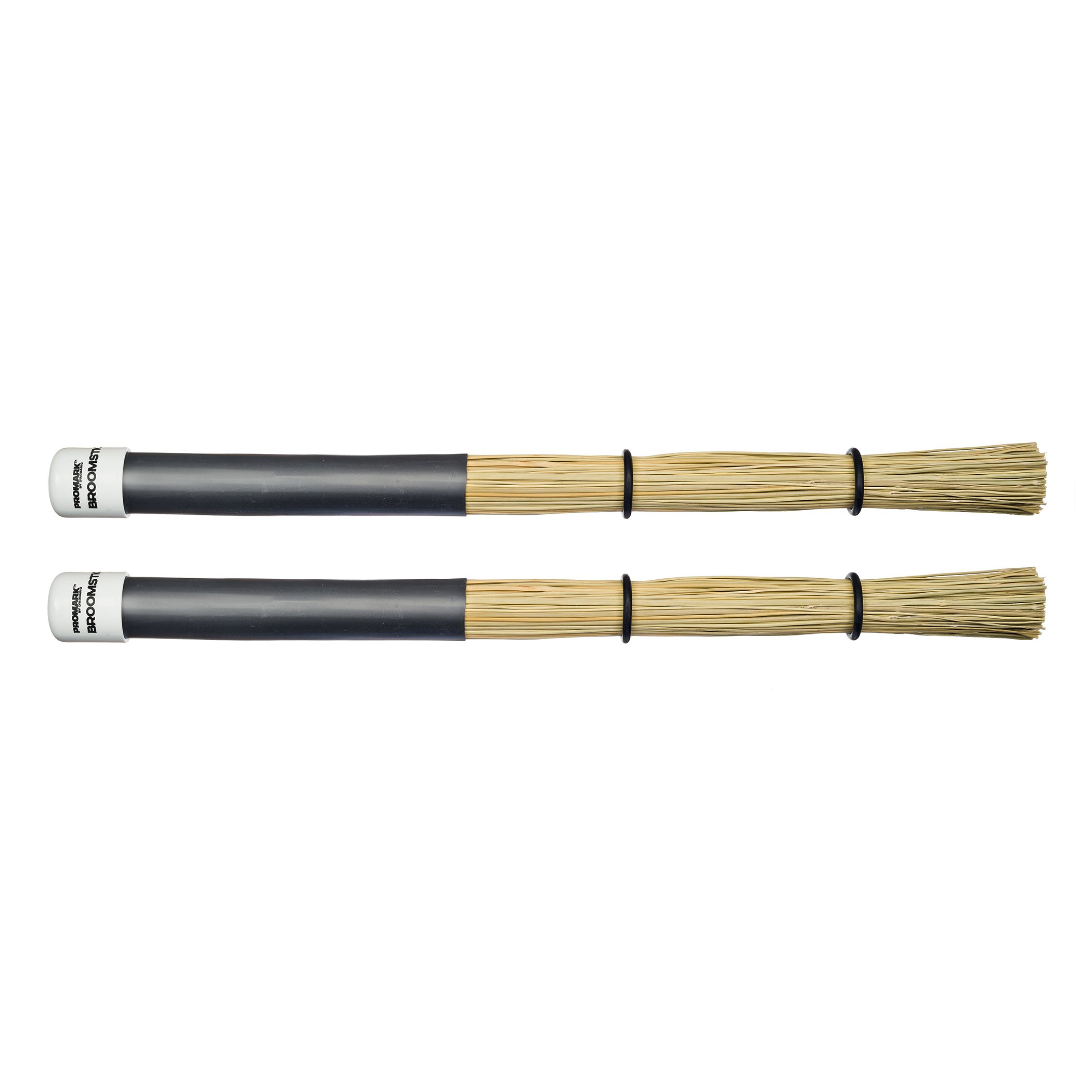 ProMark Broomsticks – Hybrid of Drum Brushes and ProMark Rods – Adjustable O-Rings for Control of Bristle Spread – Handmade from Real Broomcorn – Medium – 1 Pair