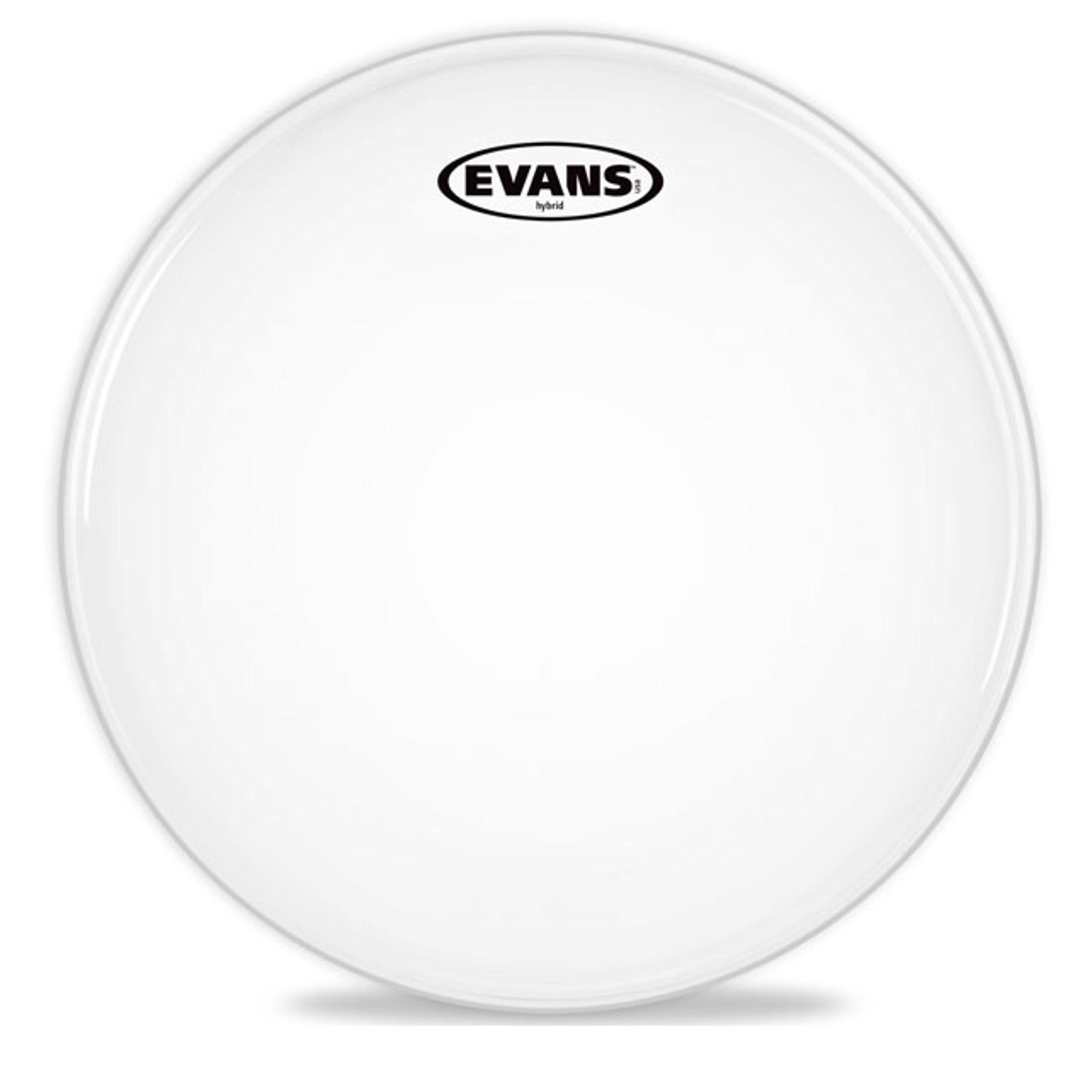 Evans Hybrid Drumhead – Hybrid Marching Snare Drum Head – For Sensitivity, Dynamic Range – Enhances Projection, Durability – White, 13 Inch