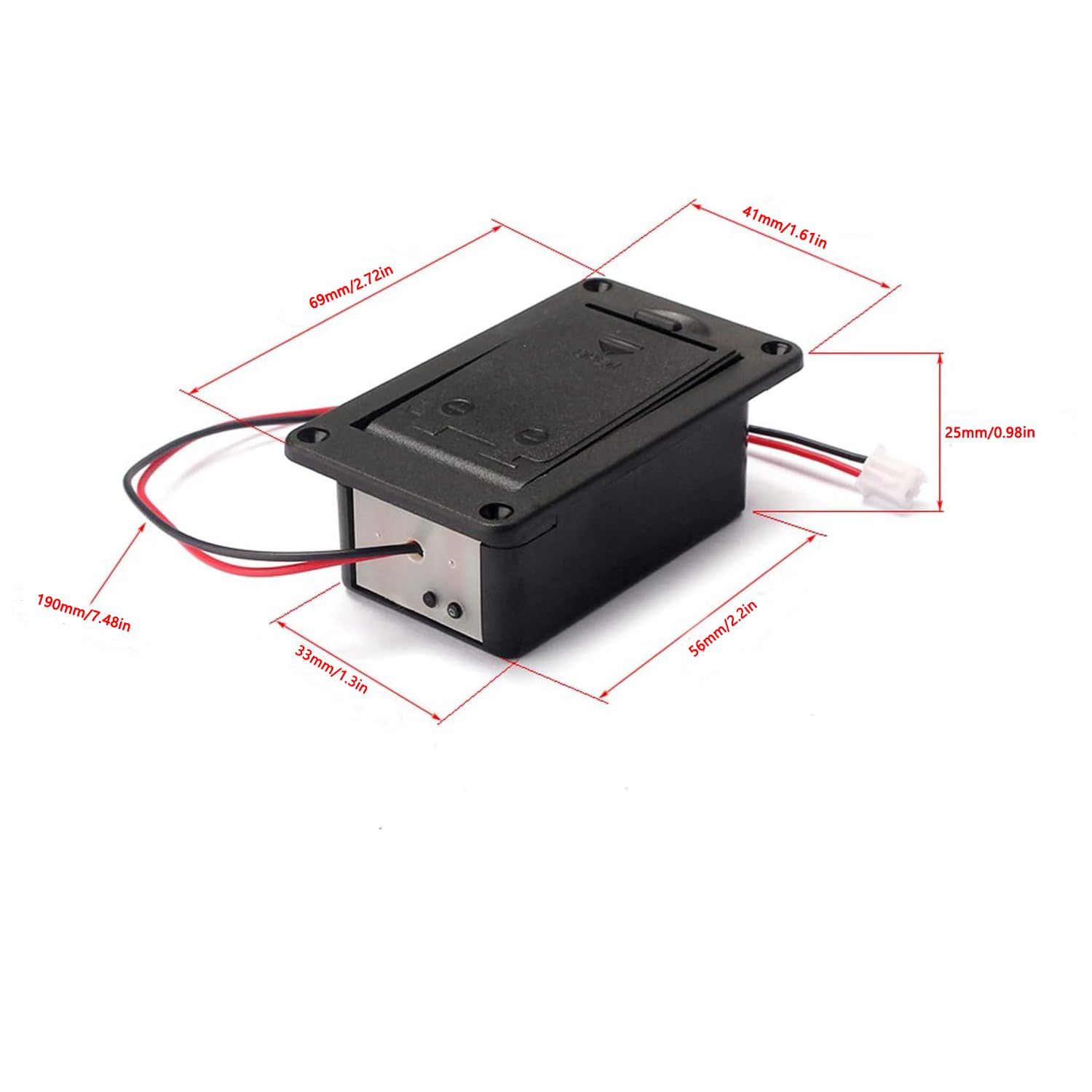 2PCS Guitar Pickup Battery Box 9V Battery Box Case Cover Holders for Guitar Bass Pickup Black
