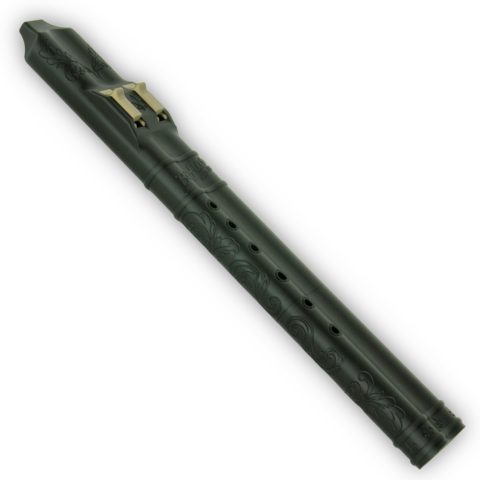BAFlute Native American Style Drone Flute, Low Pitch F# 432 hz, 3D Printed, Black, Double Flute